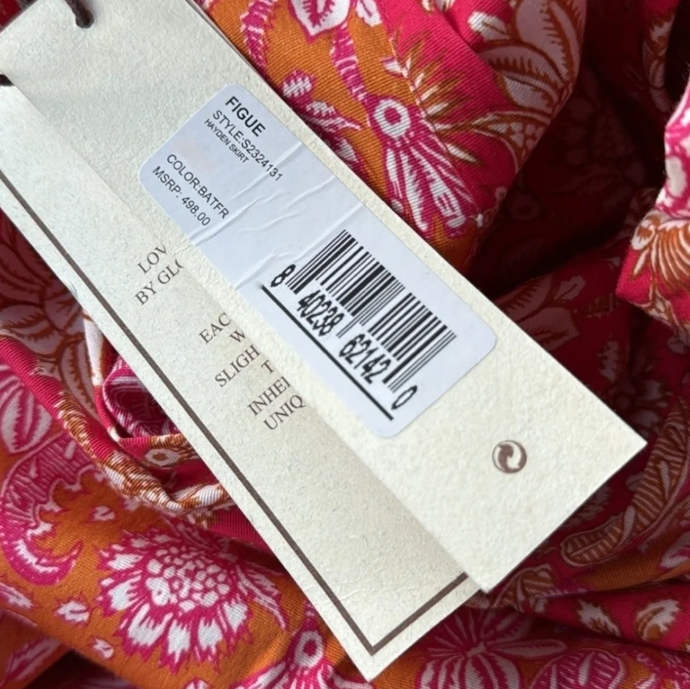 Figue Hayden Printed Skirt - Batik Floral Raspberry